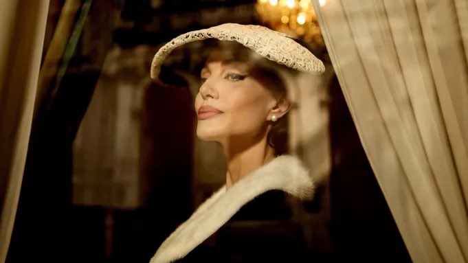 Angelina Jolie has released her first look as Maria Callas, an iconic opera singer.