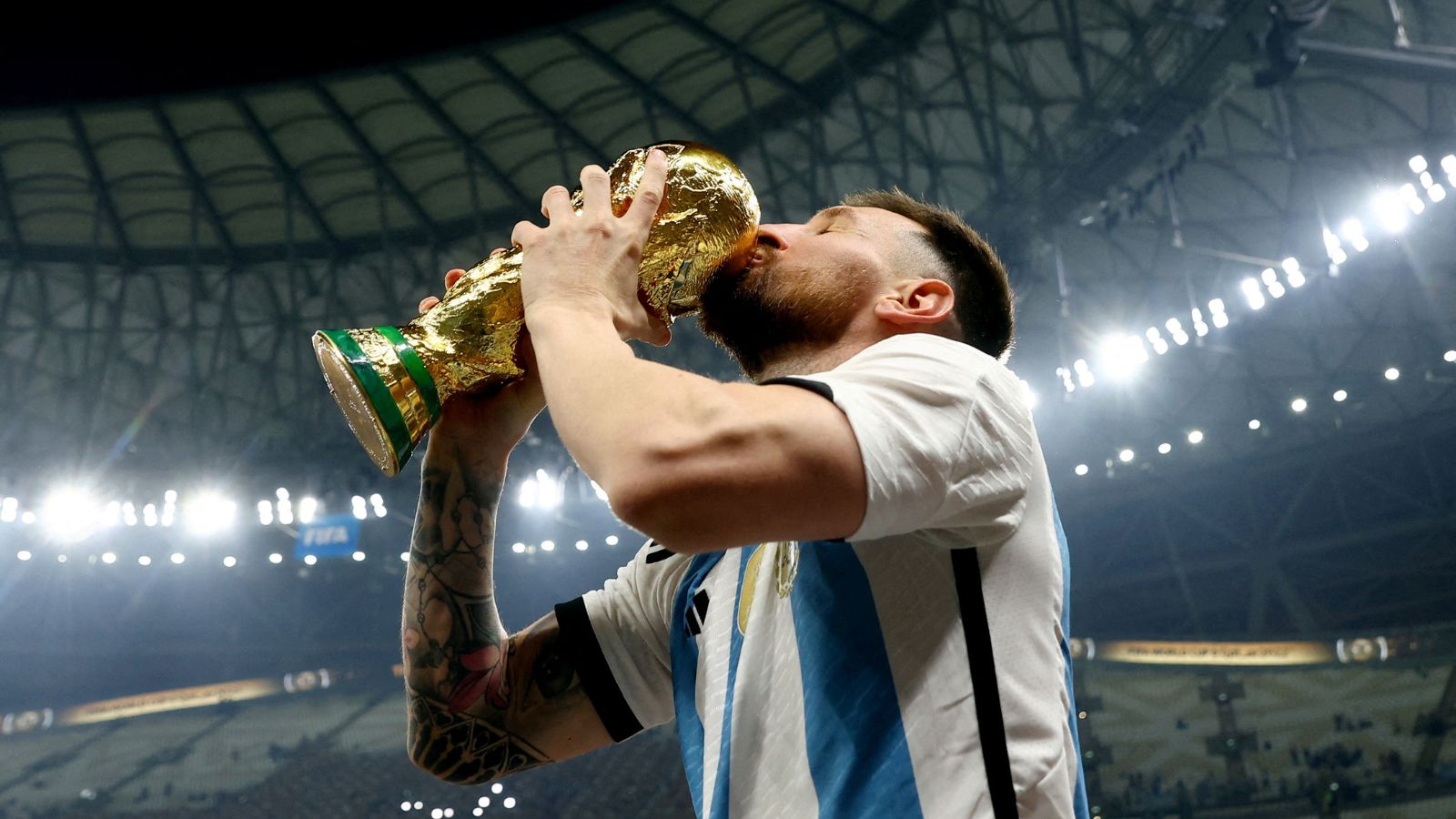 In commemoration of the one-year anniversary, let us revisit the 2022 FIFA World Cup final where Lionel Messi triumphantly raised the trophy, marking the pinnacle of his football career.