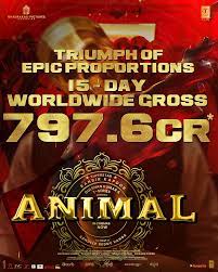 The box office performance of the film ‘Animal’ on Day 15 shows a steady progress as it approaches the impressive milestone of Rs 800 crore, with Ranbir Kapoor’s exceptional portrayal garnering immense attention and support from the audience