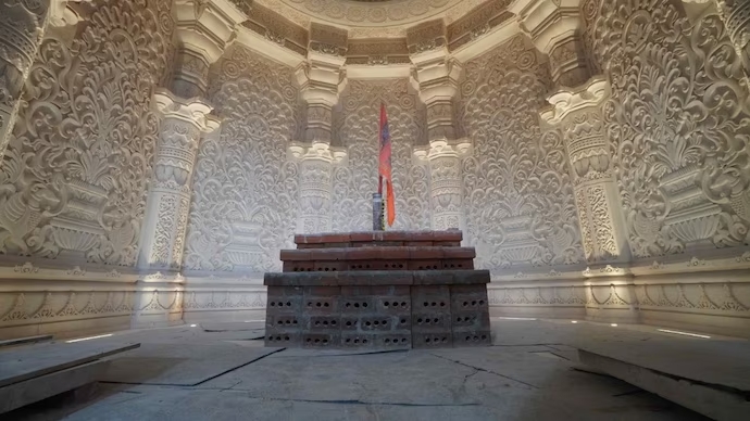 The sanctum sanctorum of the Ayodhya Ram temple is almost complete. Take a look at the pictures.