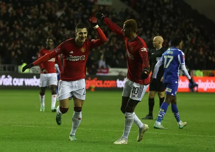 Diogo Dalot’s exceptional finish secures a goal for the Red Devils in the FA Cup match between Wigan Athletic and Manchester United.