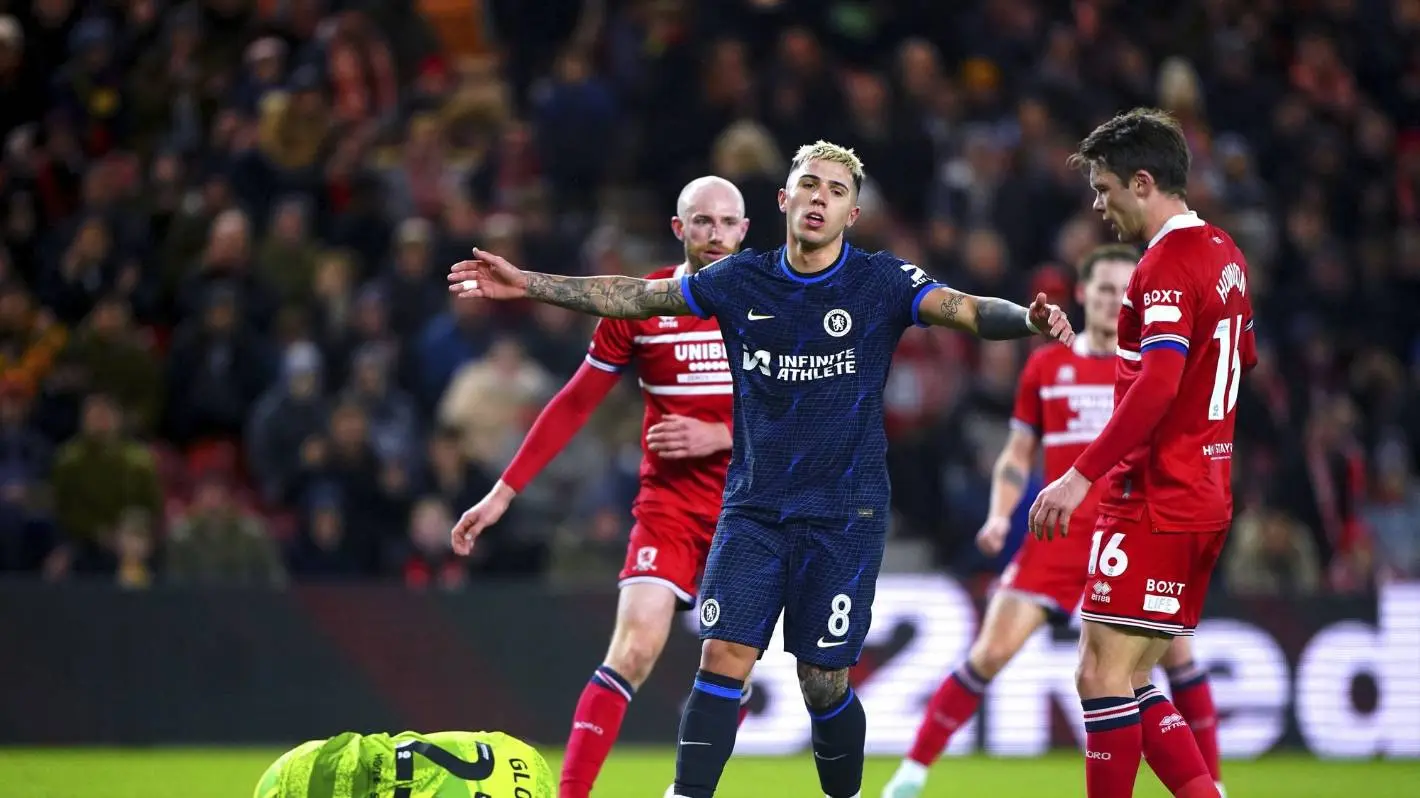Middlesbrough shocks Chelsea to secure a first-leg advantage in the League Cup semifinals.