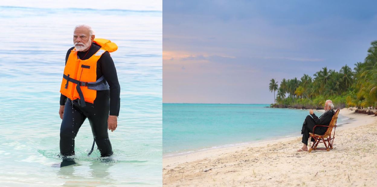 Prime Minister Modi took a dip in the sea, check out these interesting pictures in the middle.